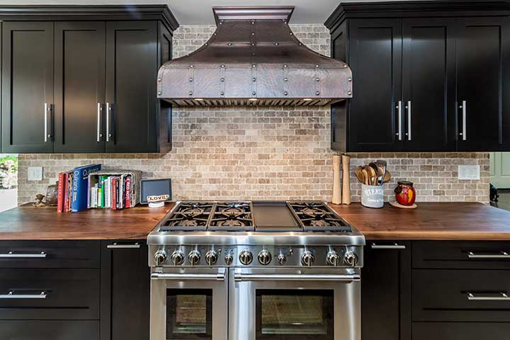 Custom kitchen hood and stove